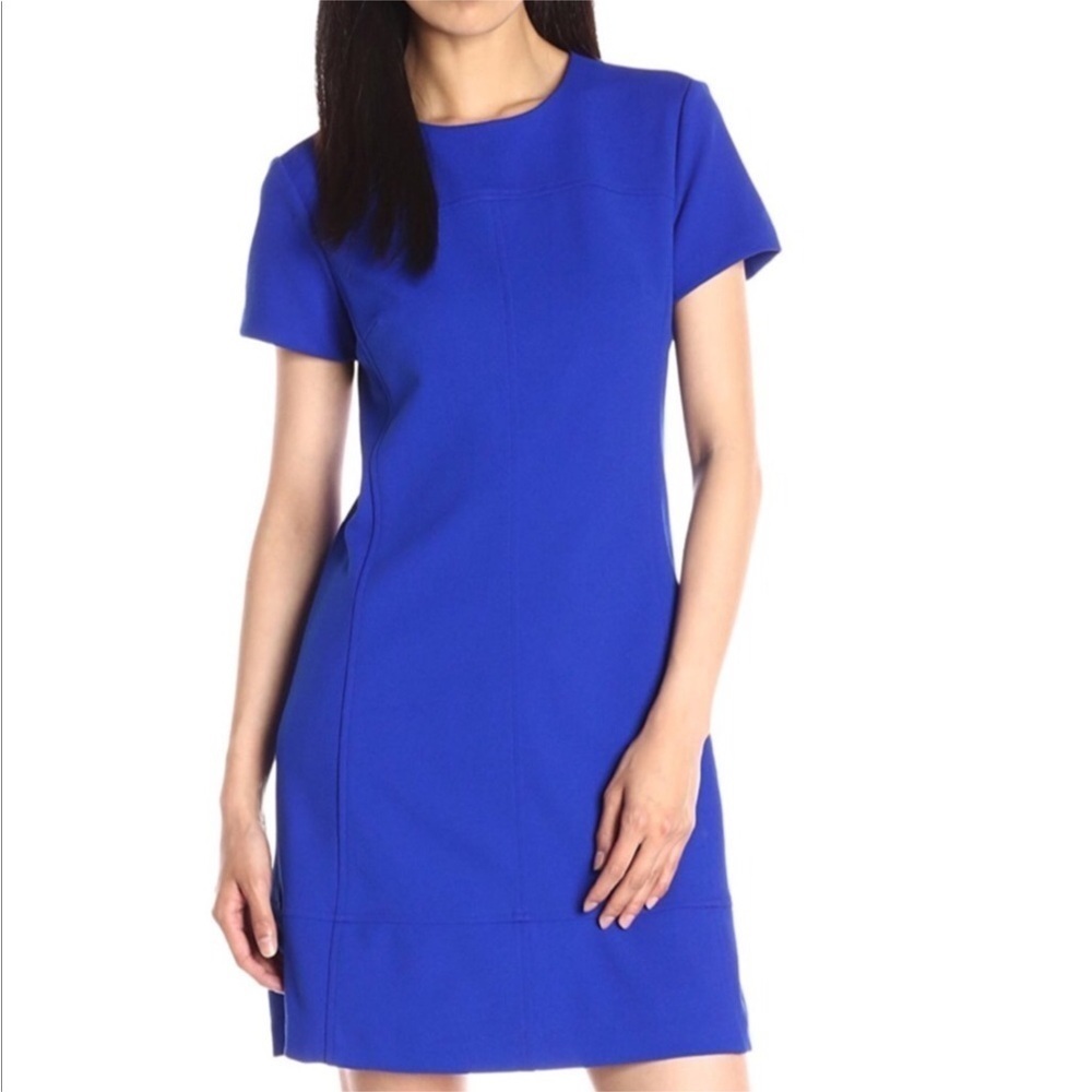 BETSEY JOHNSON Royal Blue Women's Size 8 Sheath Dress Exposed Zipper‎ Classic